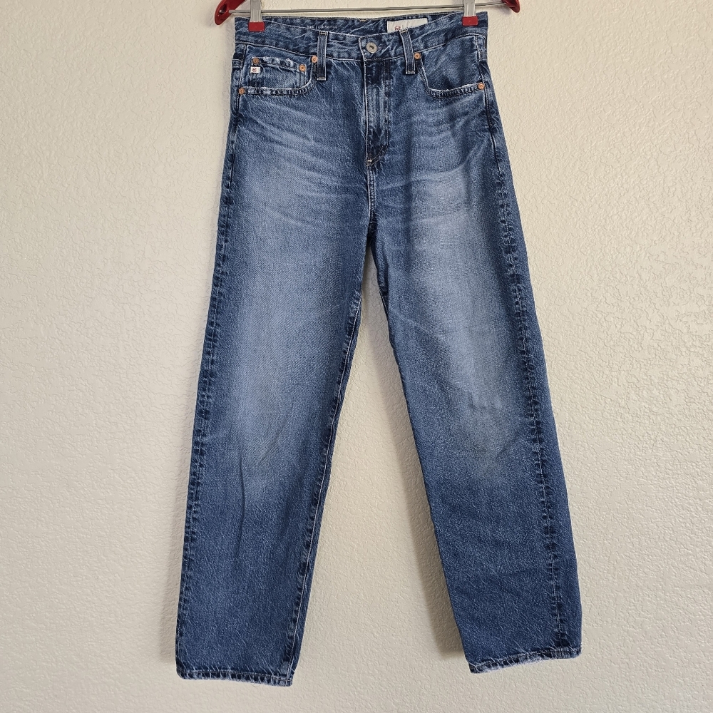 Ag Adriano Goldschmied Blue Wash High Rise Straight Jeans Size 27